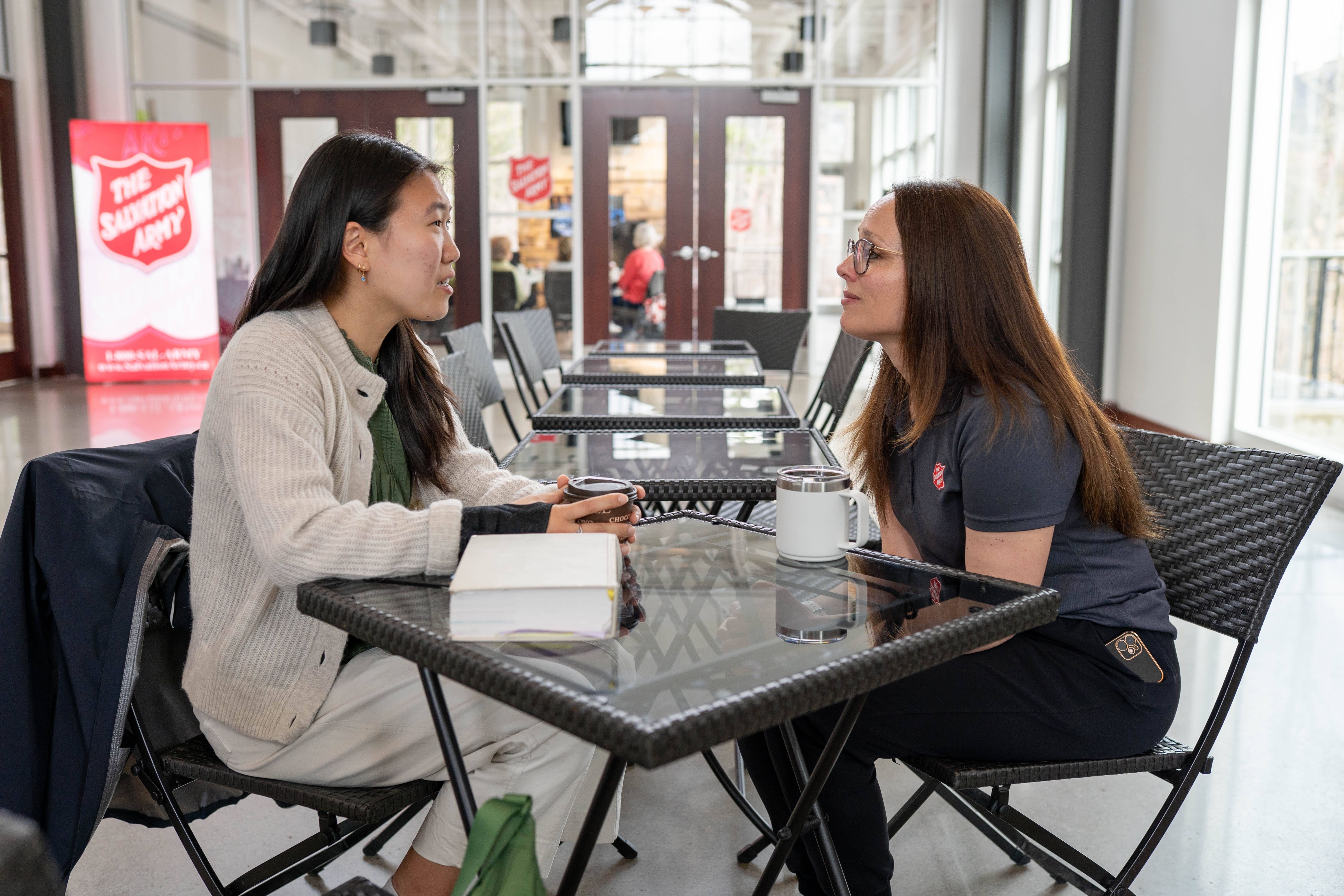 A client receiving counseling